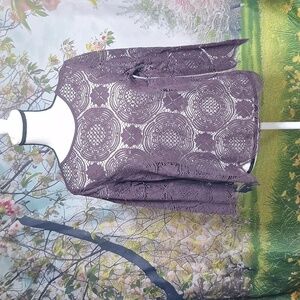 NWT Ann Taylor Loft Med purple see thru long sleeve dressy top